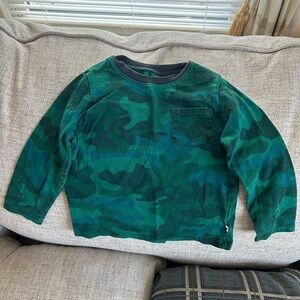 TODDLER Boy's Baby Gap Green Camouflage Long Sleeve Shirt Size 4 Years Boys